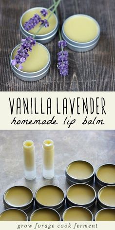 Diy Lipbalm, Lavender Lip Balm, Homemade Balm, Lip Balm Recipe, Lilin Aroma, Balm Recipe, Vanilla Lavender, Bath & Body Works, Lip Balm Recipes