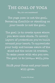 the goal of yoga is not to stand on your hands