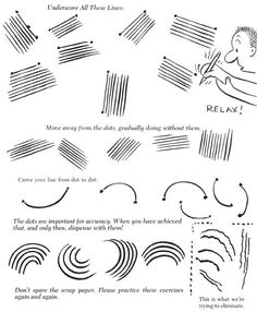 the instructions for how to draw an abstract line art project with pencils and ink