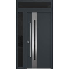 an image of a modern steel door with glass and sidelights on the front entrance