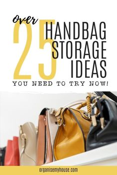 Ways To Store Shoes, Rack With Clothes, Handbag Storage Ideas, Designer Handbag Storage, Hand Bag Storage Ideas, Shoe Rack Ideas, Closet Shoe Storage