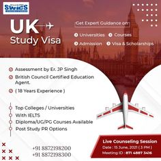 If you are serious about studying in Abroad, then this “Live Counseling Session” you should not miss.

For Any Enquiry, Please Contact 
SWICS (P) Limited
(Punjab Govt Approved Consultant, Co License No: 01/mc-2
SCF: 66, Phase -5, Mohali (Chandigarh)
Mob No: 9696600700, 8872198500, 88972198300
Web : www.swics.org
Email : info@swics.org Counselling Session, Counseling Session, Social Media Branding Design, University Courses