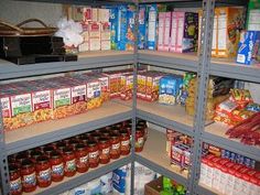 shelves filled with various foods and condiments