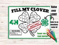 a st patrick's day coloring book with shamrock clovers and the words fill my clover