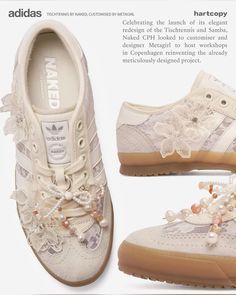 Diy Heels, Adidas White Sneakers, Diy Sneakers, Kicks Shoes, Fancy Shoes, Lace Sneakers, Girly Shoes, Swag Shoes, August 15