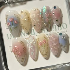 Dreamy Nail Designs, Princess Nails Aesthetic, Flirty Nails, Birthday Nail Ideas, Aesthetic Nail Art, Glamorous Birthday, Coquette Nail, Nails Girly, Princess Vibe