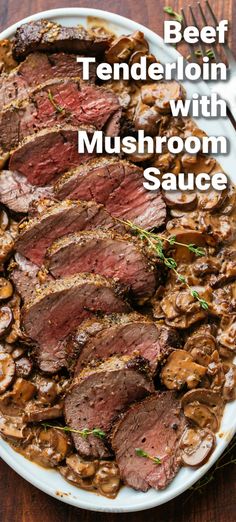 Beef Tenderloin with Mushroom Sauce. This is a tutorial for how to make the perfect roast for your next special occasion. Sides For Roast Beef, Tenderloin With Mushroom Sauce, Sous Vide Roast, Sous Vide Roast Beef, Weeknight Recipes, Creamy Mushroom Sauce