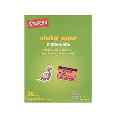 staples sticker paper mattte white, 30 sheets / pack - 50 sheets per box