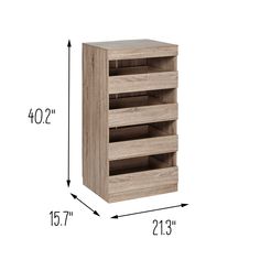 an image of a wooden drawer with measurements