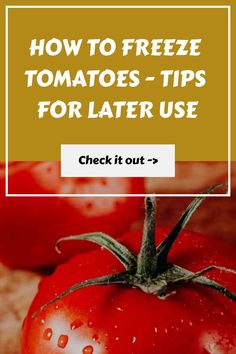 tomatoes with the words how to freeze tomatoes - tips for later use check it out