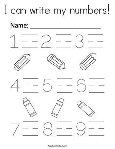 i can write my numbers worksheet