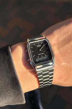 Men Wearing Watches, Casio Aq230 Outfit, Casio Watch Outfit, Man Watches Style, Casio Vintage Watch Men, Casio Vintage Watch Men Outfit, Men’s Watch, Casio Aq230, Casio Outfit