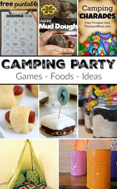 camping party games and food ideas for kids