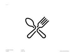 fork and knife icon in line art style on white background with space for your text