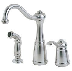 a faucet with two handles and nozzles