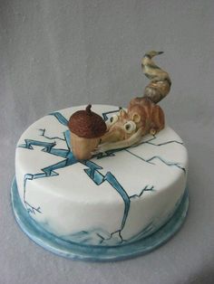 Leuk!! Ice Age Cake, Cake Children, Horse Cakes, Movie Cakes, Birthday 4, Mini Torte, Hand Painted Cakes, Character Cakes, Childrens Birthday Cakes