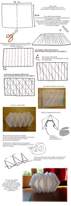 the instructions for how to make an origami box with paper and scissors on it