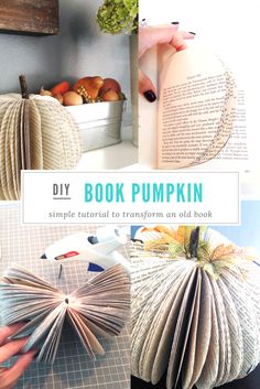 the book pumpkin is made out of old books