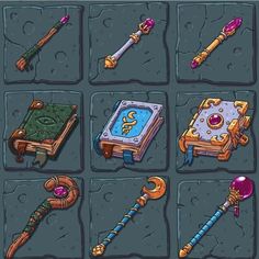 an image of various items that are on the game screen, all in different positions