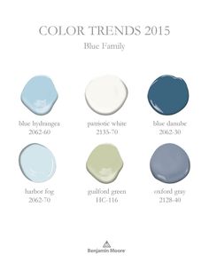 some blue and white paint colors with the words color trend 2013