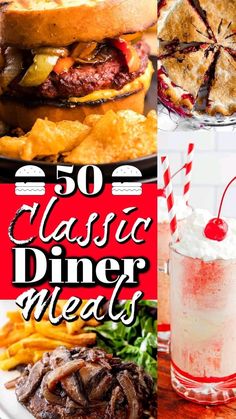 Junk Food Dinner Ideas, Diner Lunch Specials, Incredible Dinner Recipes, Retro Recipes 1950s Dinners, Diner Lunch Ideas, Diner Style Recipes, American Meal Ideas, Unique Crockpot Meals, Food & Drinks