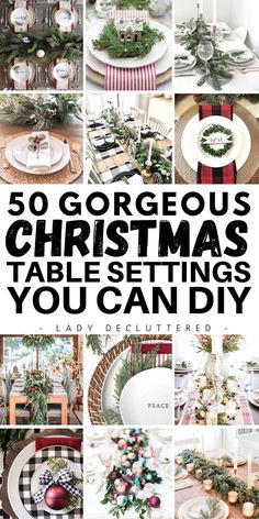 50 Gorgeous Christmas Table Settings You Can DIY Holiday Table Settings Christmas, Themed Tablescapes, Christmas Dinner Table Settings, Christmas Table Decorations Diy, Christmas Place Settings, Diy Christmas Table, Holiday Tablescape, Centerpiece Christmas, Christmas Dining Table