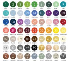 a poster with numbers and colors for each type of color scheme in the text below