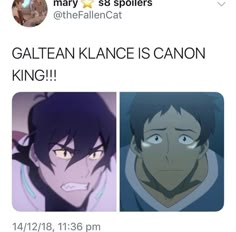 an image of two avatars with caption that reads, galaean kalance is canon king