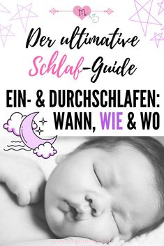 a baby sleeping on top of a blanket next to the words, der ultimatee schl