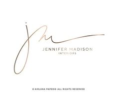 the logo for an interior designer's studio, featuring handwritten letters and lines