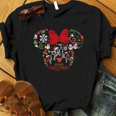 Merry Christmas Disney Shirt, Mickey And Minnie Christmas Shirt, Christmas Shirts Mickey, Mickey And Minnie Christmas Shirts, Disney Christmas Shirts For Women, Minnie Christmas Shirt, Wdw Christmas Shirts, Christmas Outfits Ideas, Disney Christmas Decorations