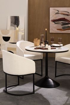 trendy dining room, updated dining room, boucle furniture, boucle dining room, sleek furniture, modern furniture, colorful glassware Kitchen Bistro Set, Marble Bistro Table, Glass Water Jug, Cozy Cafe, Cafe Style, Serving Tray Wood, Abstract Canvas Wall Art, Floor Vase