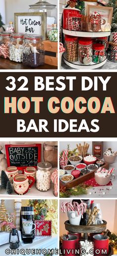 the best diy hot cocoa bar ideas that are perfect for any holiday party or celebration