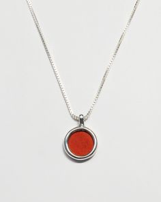 A simple stone disc pendant in custom cut red jasper on a classic box chain. Perfect alone or as a layering piece. Bezel set pendant measures 5/8" in diameter, just under 1/" thick, cast in solid brass or sterling silver. Available on 18", 20", or 22" gold filled or sterling silver box chain. Closes with a spring ring clasp. Availability: Made to order, ships in 3-4 weeks. Need it sooner? Don't hesitate to get in touch and we'll do our best to accommodate. Disc Pendant, Minimal Jewelry, Silver Box, Red Jasper, Box Chain, Spring Rings, Jewelry Care, Custom Jewelry, Jewelry Crafts