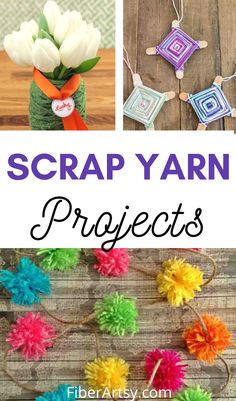 some crafts that are made with yarn and flowers