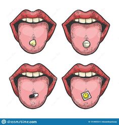 Pill On Tongue Art, Pill Sketch, Lsd Stamp, Tongue Sketch, Pills Drawing, Vector Background Graphics, Whatsapp Theme, Trippy Drawings, Mouth Drawing