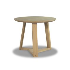 a round wooden table with two legs on the top and one leg in the middle