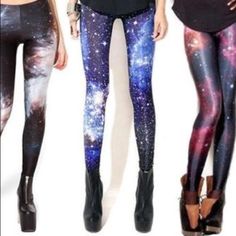 Lotus Leggings In Blue Starry Galaxy Print Size M Best Fits S/M Condition: Nwt Apt Oo 10049 Moon And Star Leggings, Blue Sequin Leggings, Astronomy Prints, Golf Leggings, Galaxy Print Leggings, Running Attire, Galaxy Leggings, Black Workout Leggings, Star Gazing