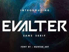 an image of the outer planets with text that reads,'emliter sans serif font by munta art