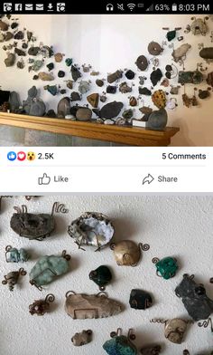 two screenshots showing different types of jewelry hanging on the wall
