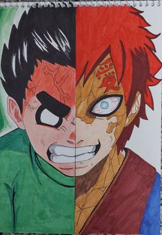 Naruto Uzumaki Drawing Easy, Naruto Gaara Drawing, Might Guy Drawing, Rock Lee Drawing, Naruto Lee, Lee Vs Gaara, Naruto Rock Lee, How To Draw Naruto