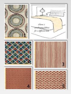 four different types of wallpapers in various colors and patterns, each with an individual's name on it