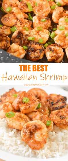 the best hawaiian shrimp recipe is served over white rice