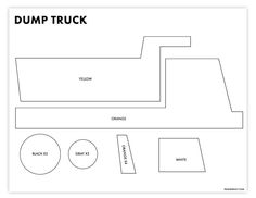 the dump truck is cut out and ready to be used as a crafting project