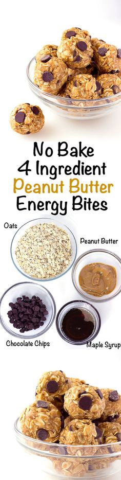 no bake 4 ingredient peanut butter energy bites