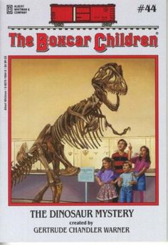 the boxcar children book cover with an image of a dinosaur