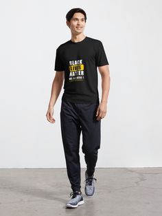 "Black Lives Matter t-shirt for men and women" Active T-Shirt by DINADIM | Redbubble Sport T-shirts, Ladies Day, Funny Shirts, A Black, Workout Shirts, Classic T Shirts, Shirt Designs