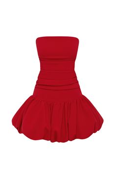 Let us upgrade your new season line up with this cute mini. Made in stretch crepe with a body-hugging fit, it feature a strapless neckline, dropped waist and flirty gathered puffball skirt. Style with strappy heels for your next dinner reservation.     Colour: Red.  Premium stretch crepe fabric.  Fully lined.  Strapless neckline.  Pleating to the body.  Dropped waist design.  Gathered puffball skirt.  Invisible zipper fastening.  Mini length.  Model is an XS and is wearing an XS.   Size: XS, S, Puffball Skirt, Homecoming Dresses Corset, Midi Dress Wedding Guest, Little Red Dress, Maxi Dress Sale, Strapless Neckline, Sparkle Dress, Skirt Style, Birthday Dress