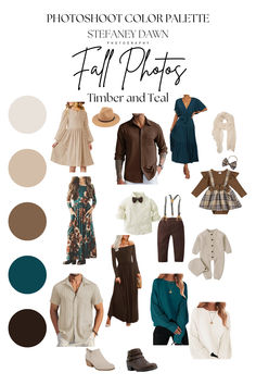 Unexpected fall color combination with teal, brown, and cream. Teal Fall Photoshoot, Blue Green Grey Family Photo, Large Family Fall Photoshoot Outfits, Fall Extended Family Pictures Color Scheme, Family Fall Photo Color Scheme, Blue And Brown Fall Family Photos, Fall Family Photo Color Palette, Teal Family Pictures Outfits, Fall Outfit Color Palette