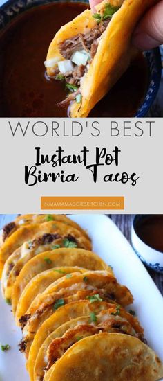 the world's best instant pot burrito tacos are made with beef and cheese